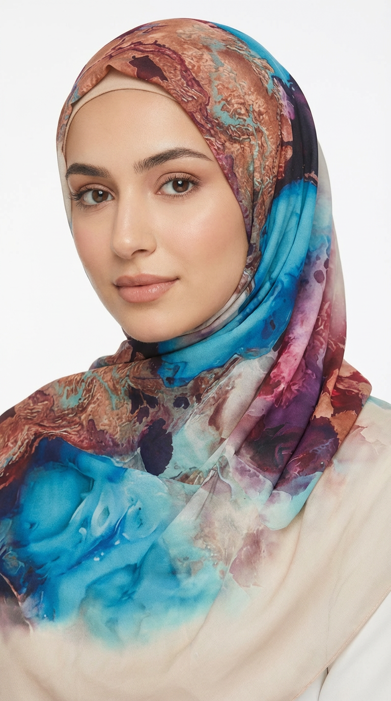 Ocean Pearl Chiffon Shawl
