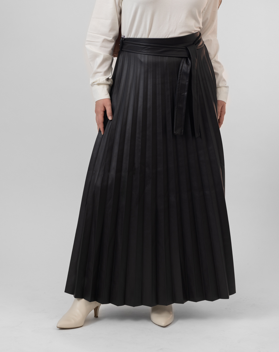 Flowy Leather Skirt