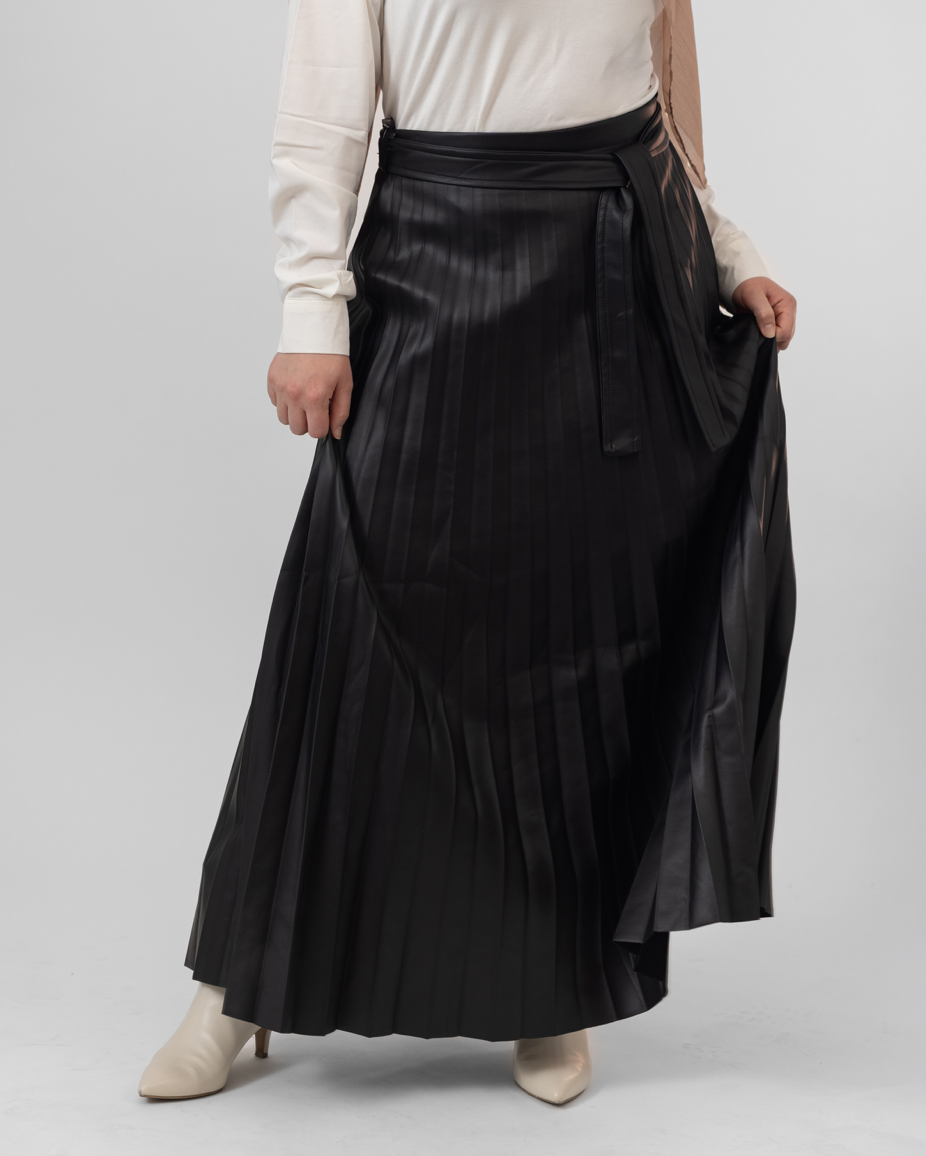 Flowy Leather Skirt