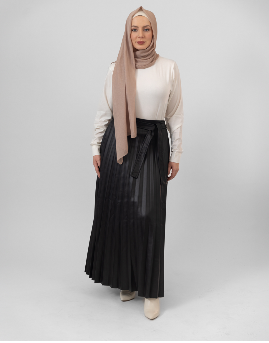 Flowy Leather Skirt