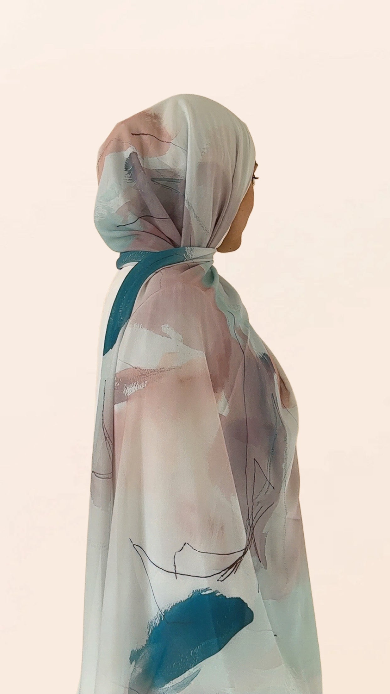 Aegean Bloom Crepe Chiffon Hijab