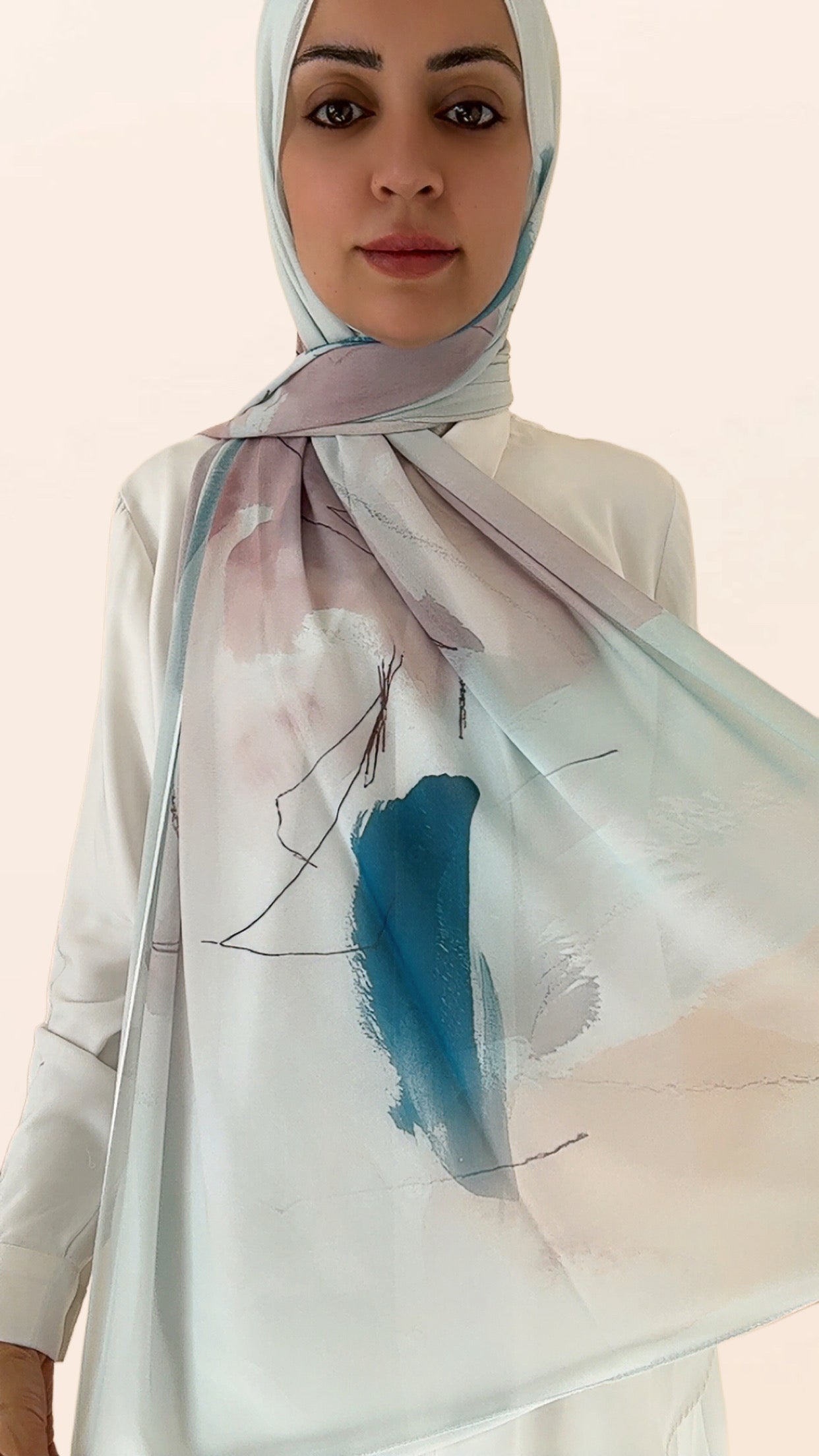 Aegean Bloom Crepe Chiffon Hijab