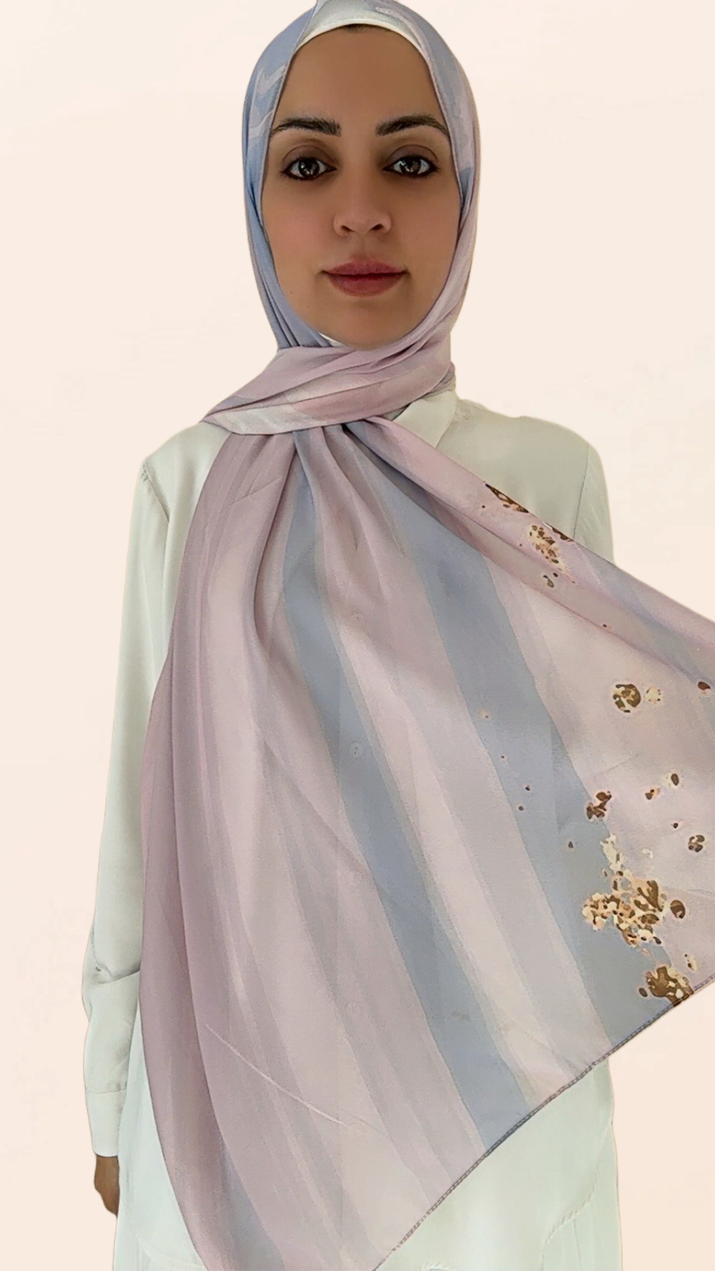 Blush Marble Crepe Chiffon Hijab