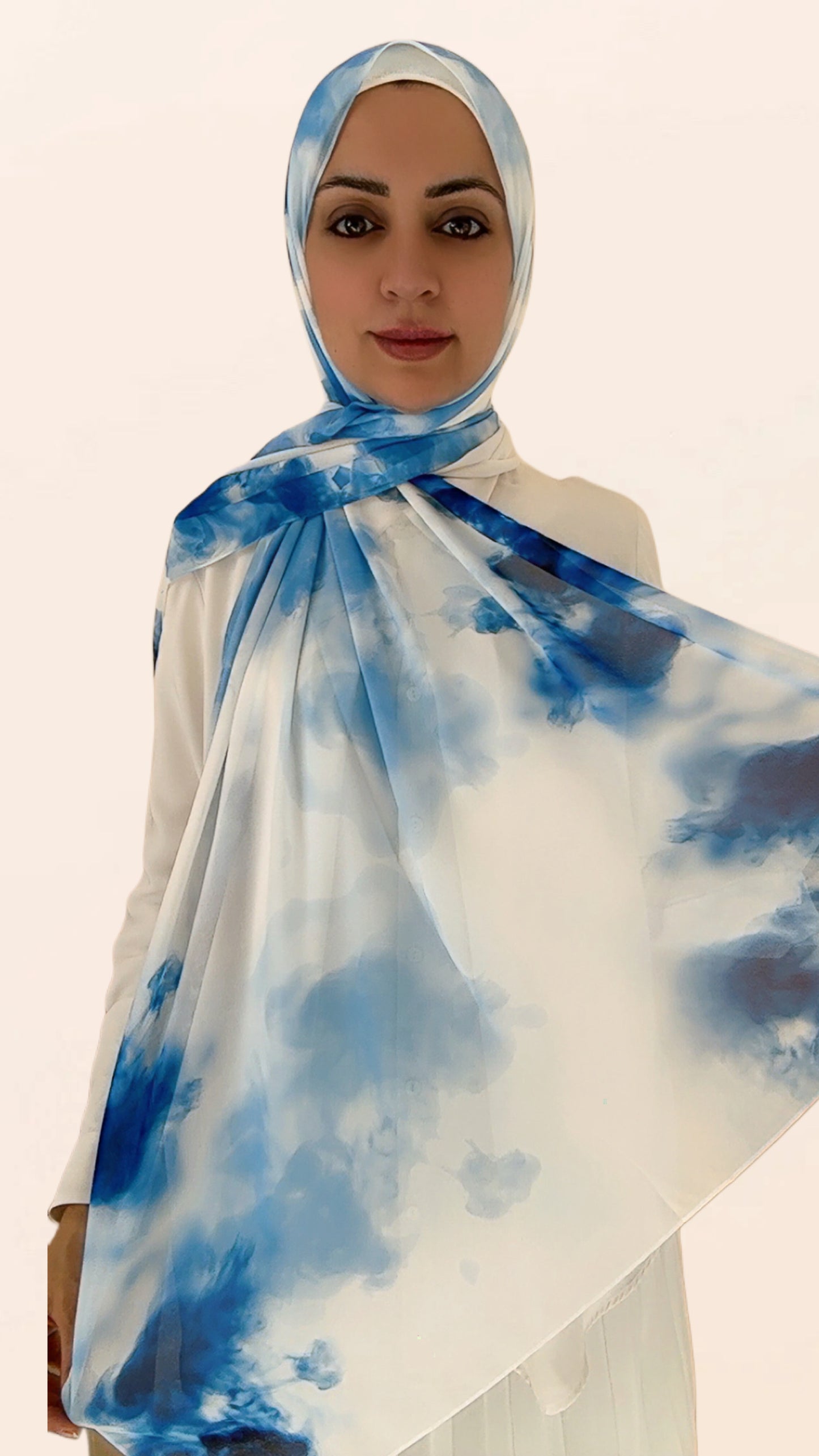Cloudy Blues Crepe Chiffon Hijab