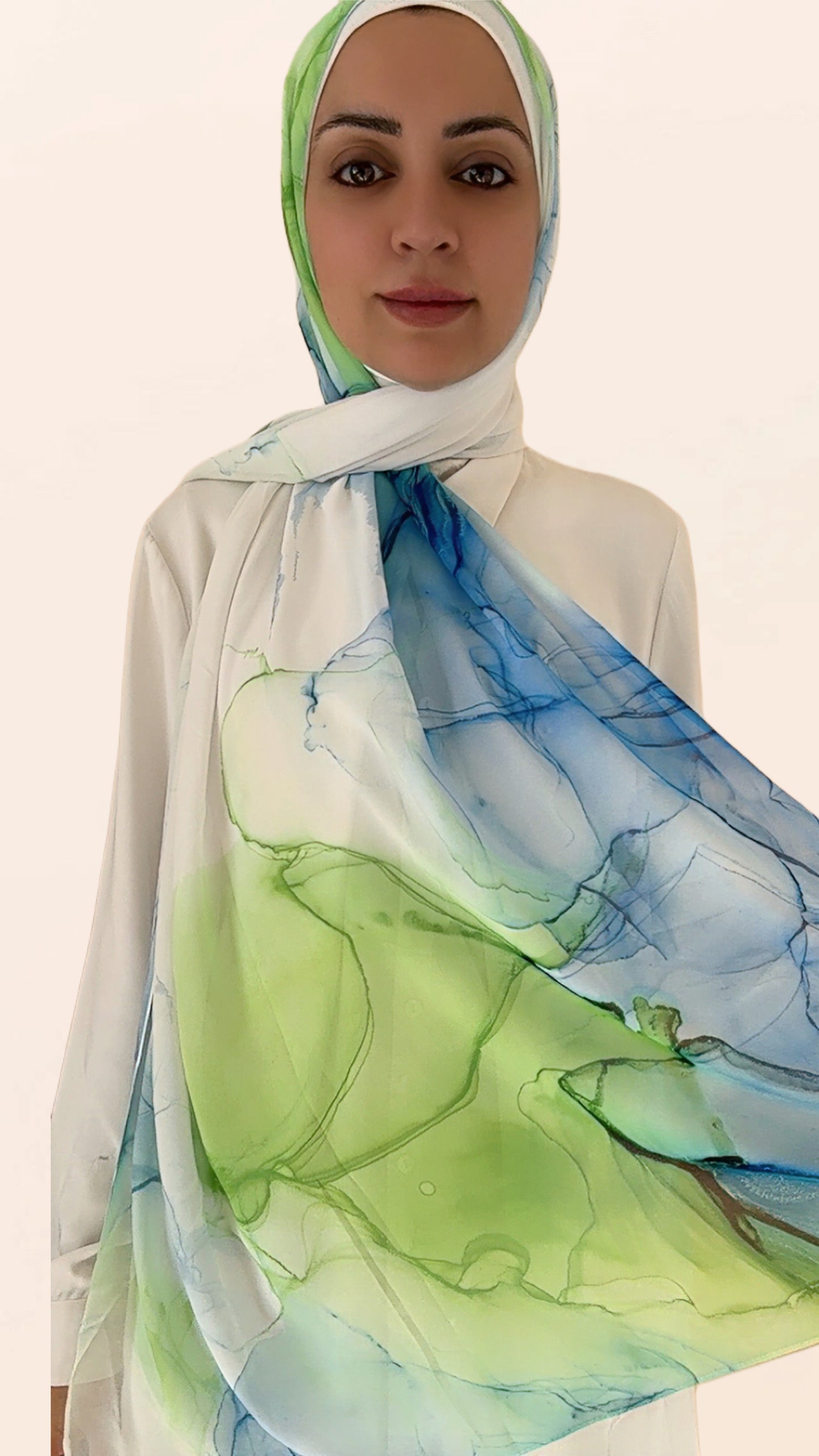 Electric Oasis Crepe Chiffon Hijab