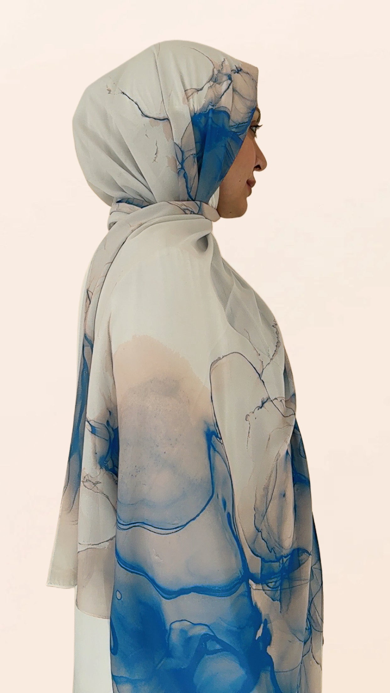 Hazy Blues Crepe Chiffon Hijab