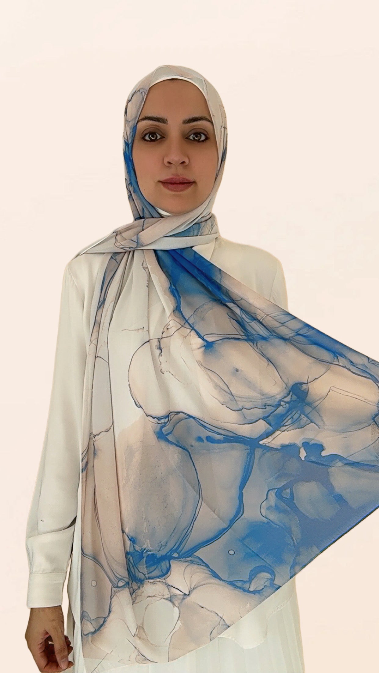Hazy Blues Crepe Chiffon Hijab