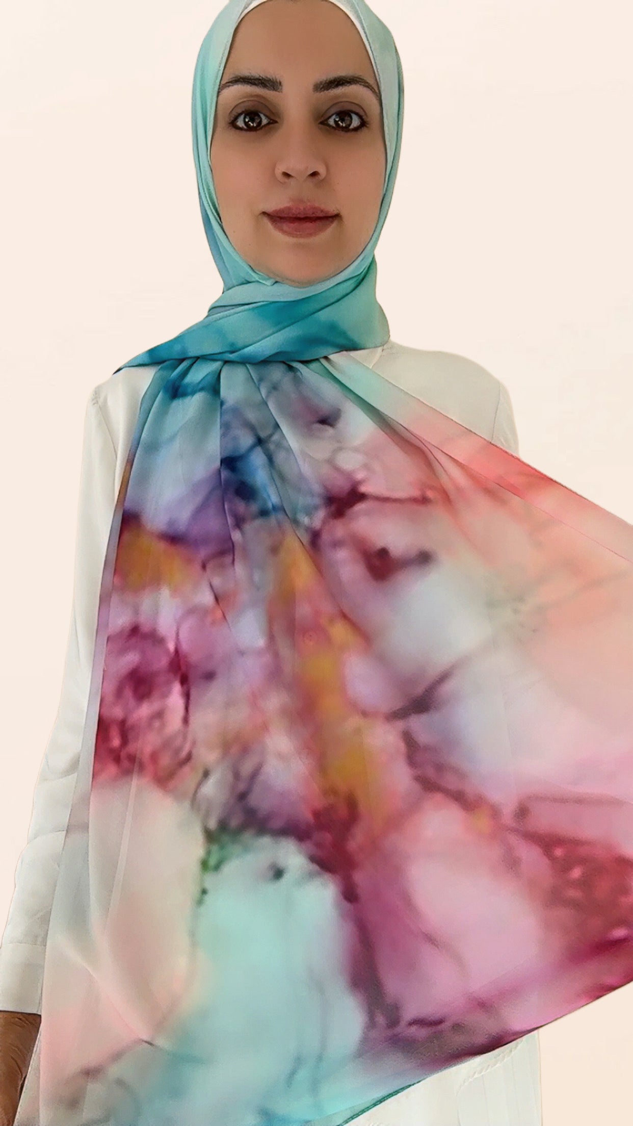 Paint Water Crepe Chiffon Hijab