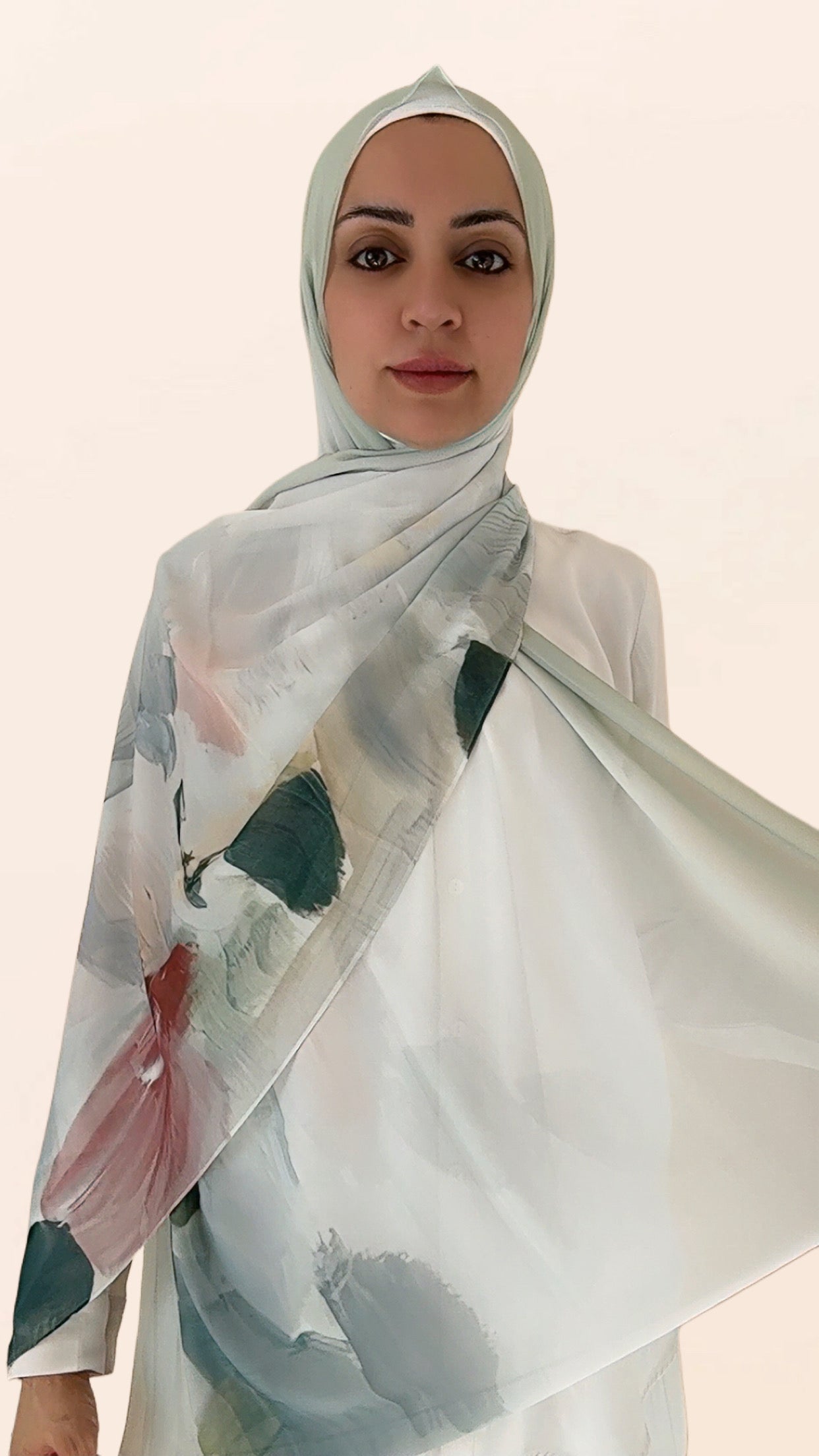 Whispering Blooms Crepe Chiffon Hijab