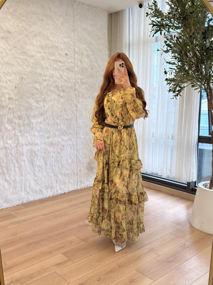 Golden Garden Maxi Lined Dress