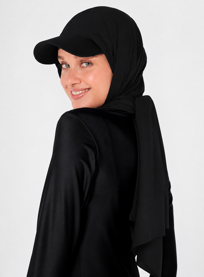 One Piece Swim Cap with Attached Shawl Hijab