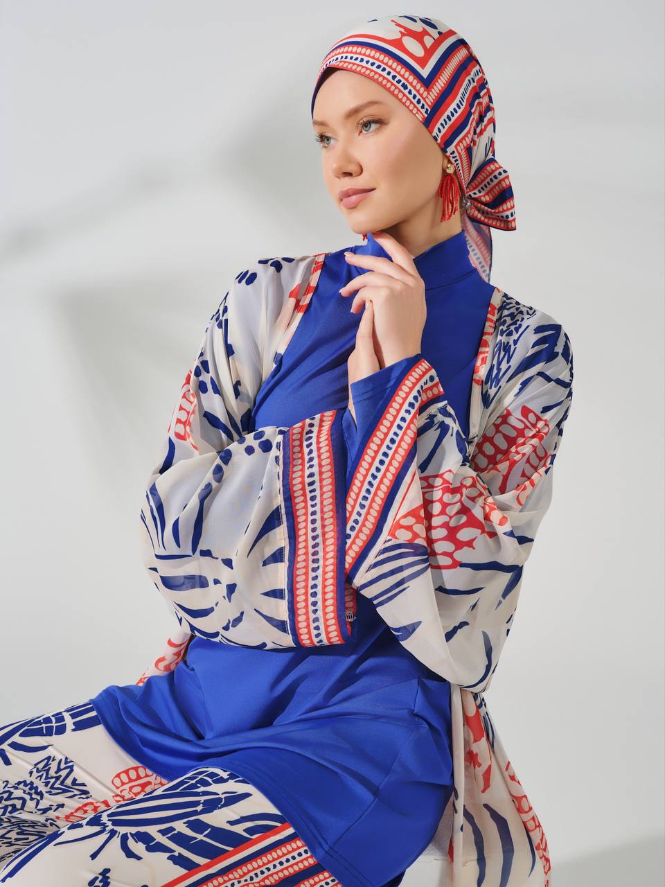 Blue Marine Belted Paero Cashmayo
