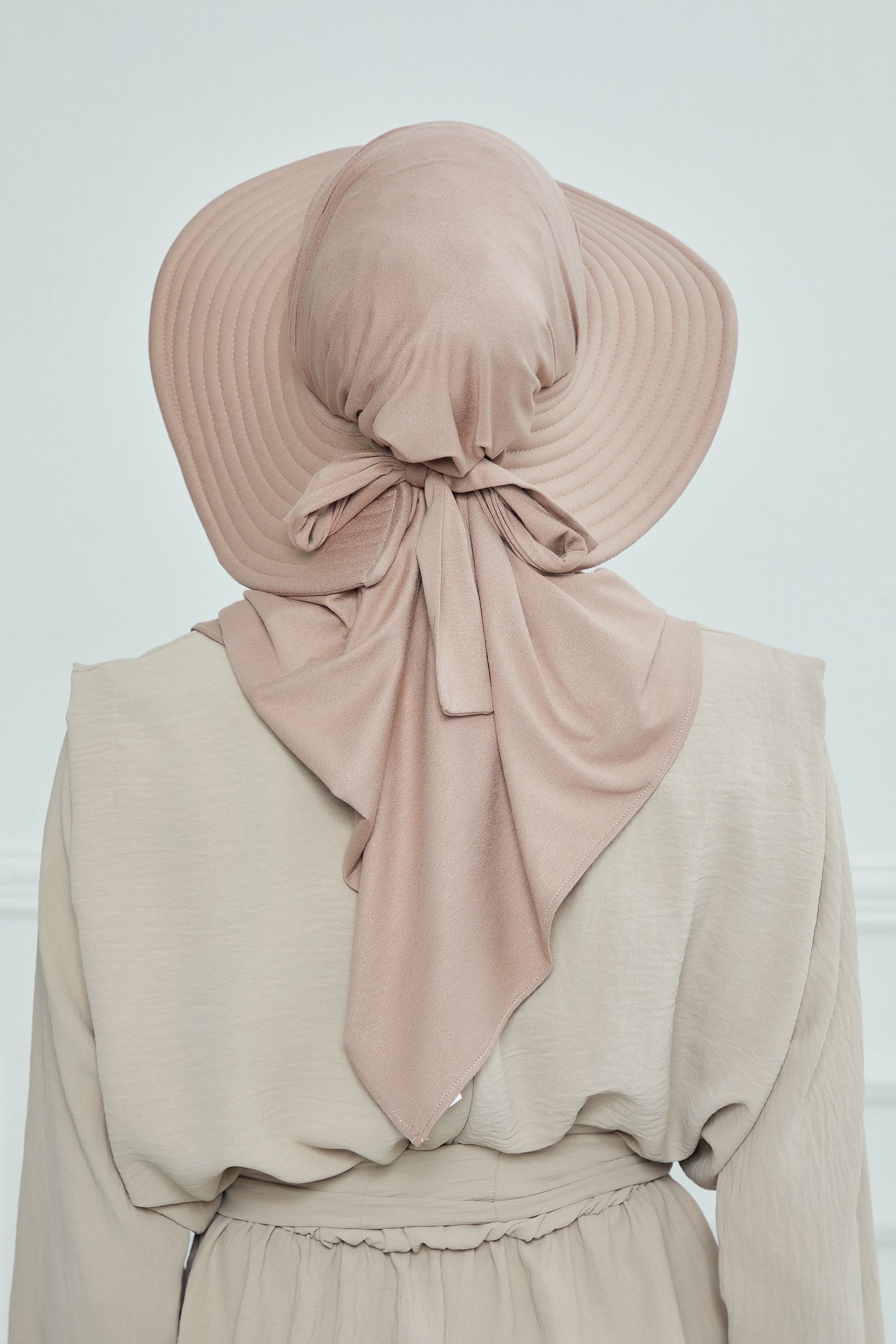 Adjustable Summer Hat +
 Matching Hijab - Taupe