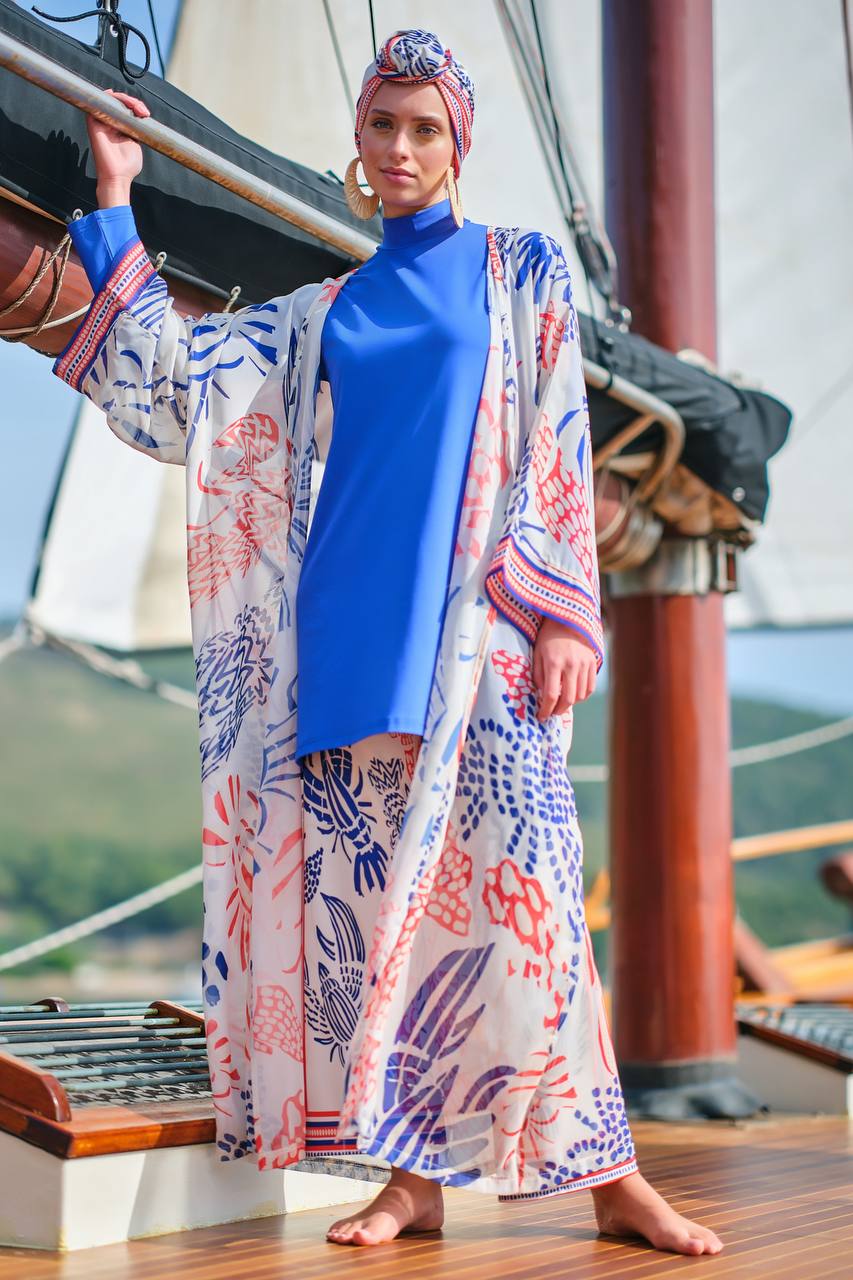 Blue Marine Belted Paero Cashmayo