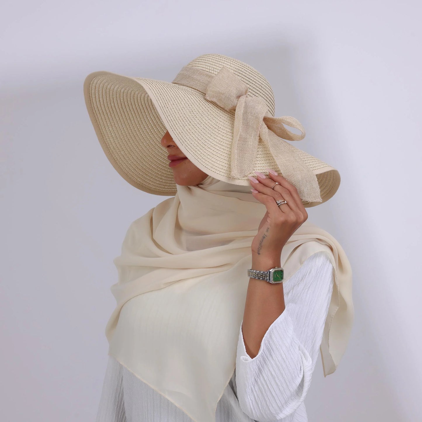 Elegant Summer Hat + Separate Matching Hijab