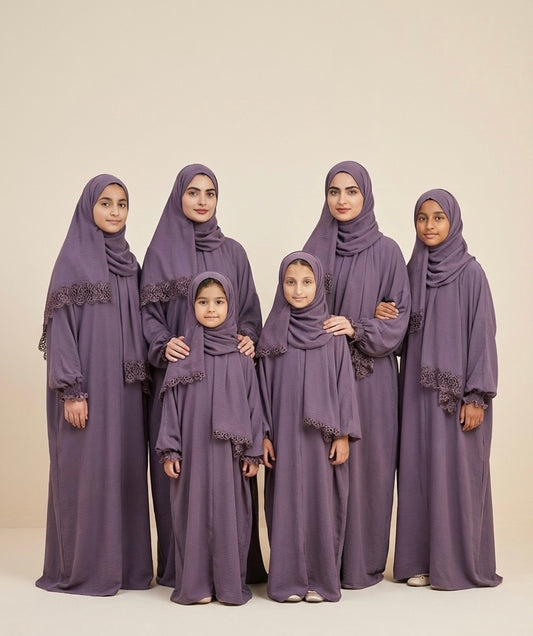 Little Grace Kids Prayer Abaya Mauve