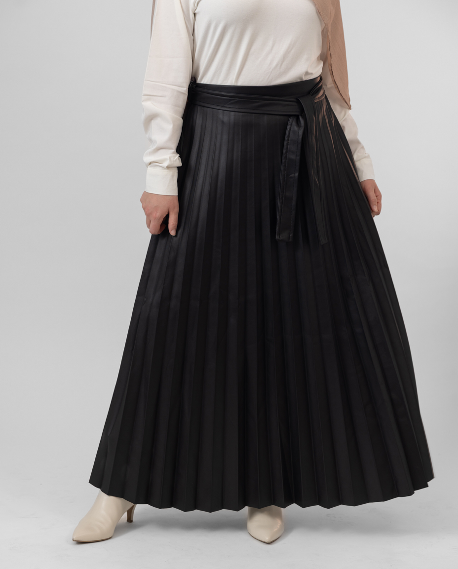 Flowy Leather Skirt