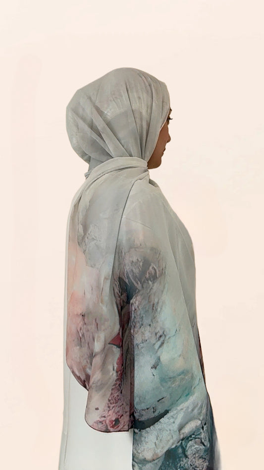 Dusky Tides Crepe Chiffon Hijab