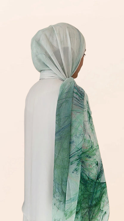 Jade Ripple Crepe Chiffon Hijab