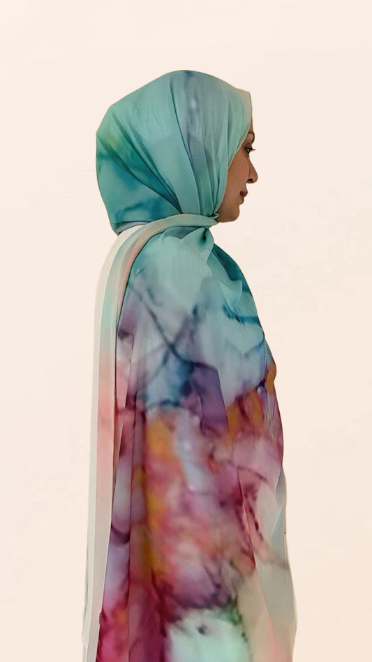 Paint Water Crepe Chiffon Hijab