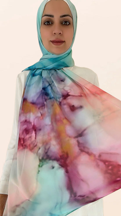 Paint Water Crepe Chiffon Hijab