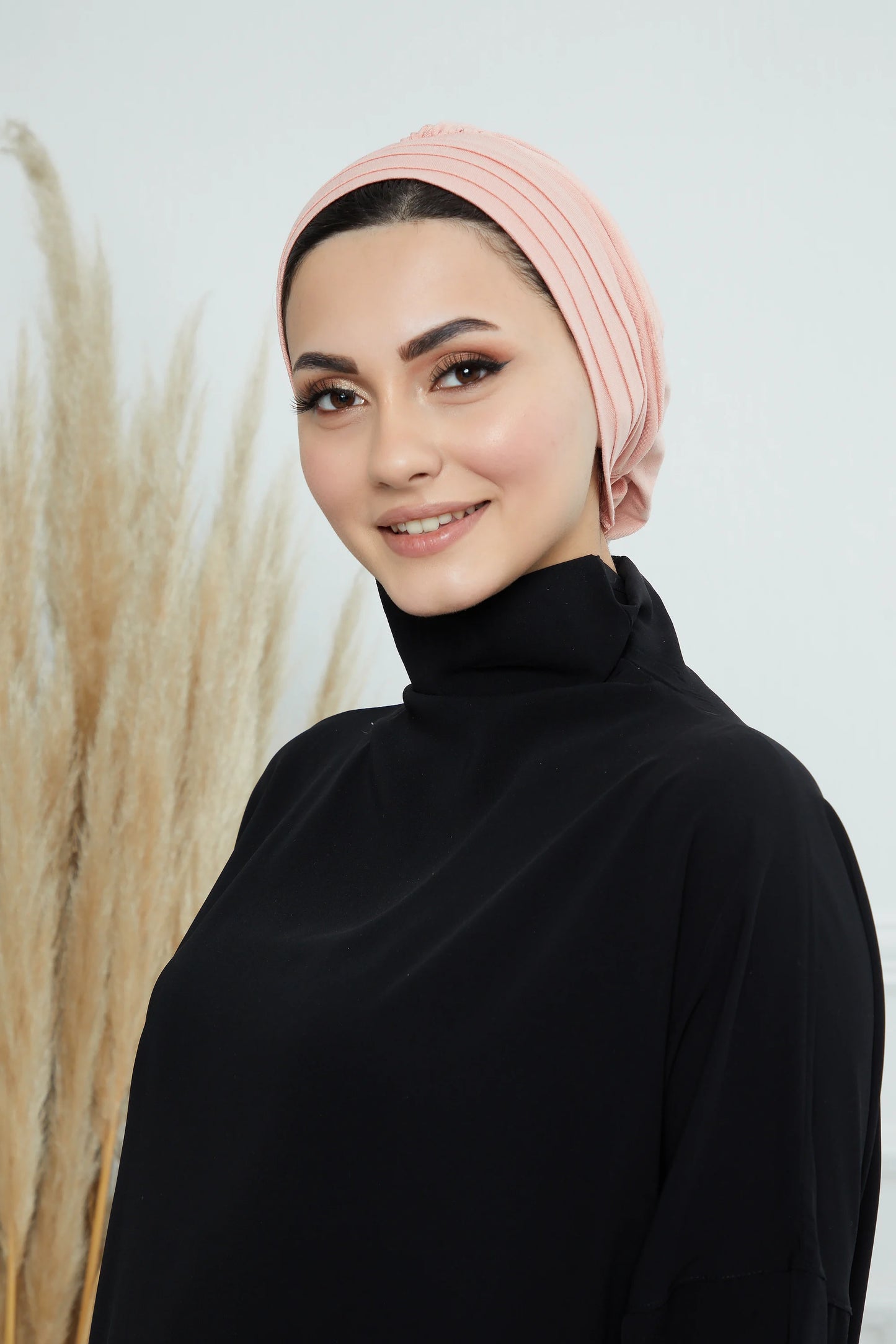 Adjustable Summer Hat + Separate Matching Turban - Peach