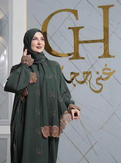 Letter Embroidered Prayer Abaya