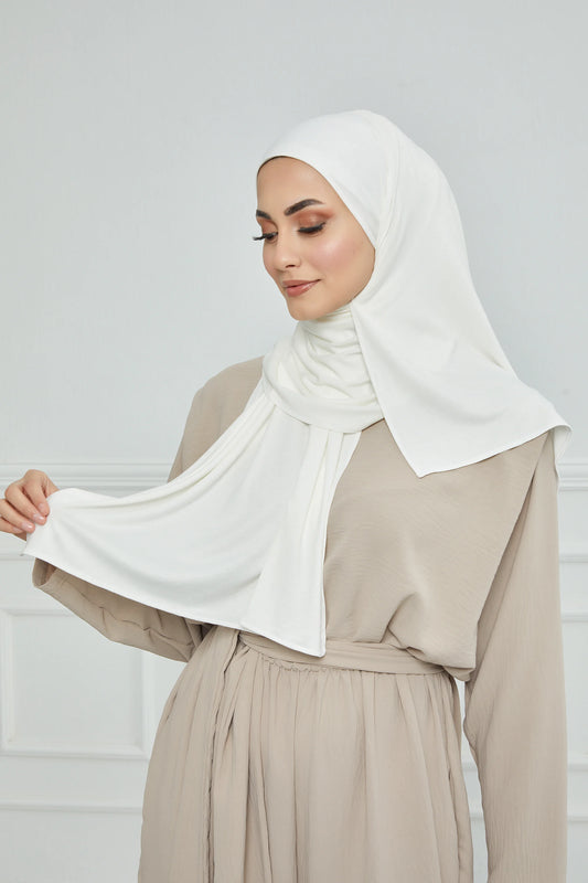 Adjustable Summer Hat +
 Matching Hijab - Offwhite