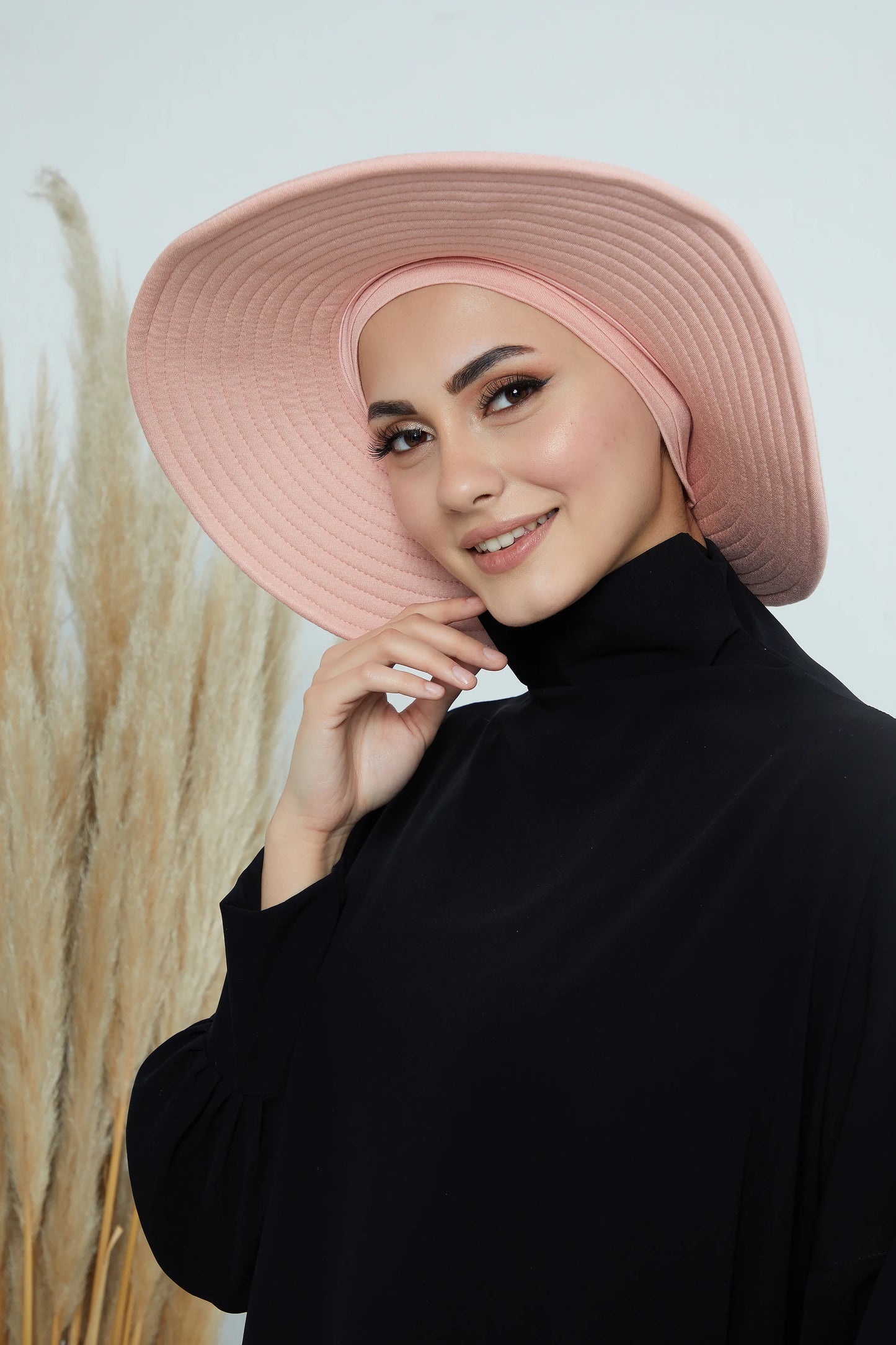 Adjustable Summer Hat + Separate Matching Turban - Peach