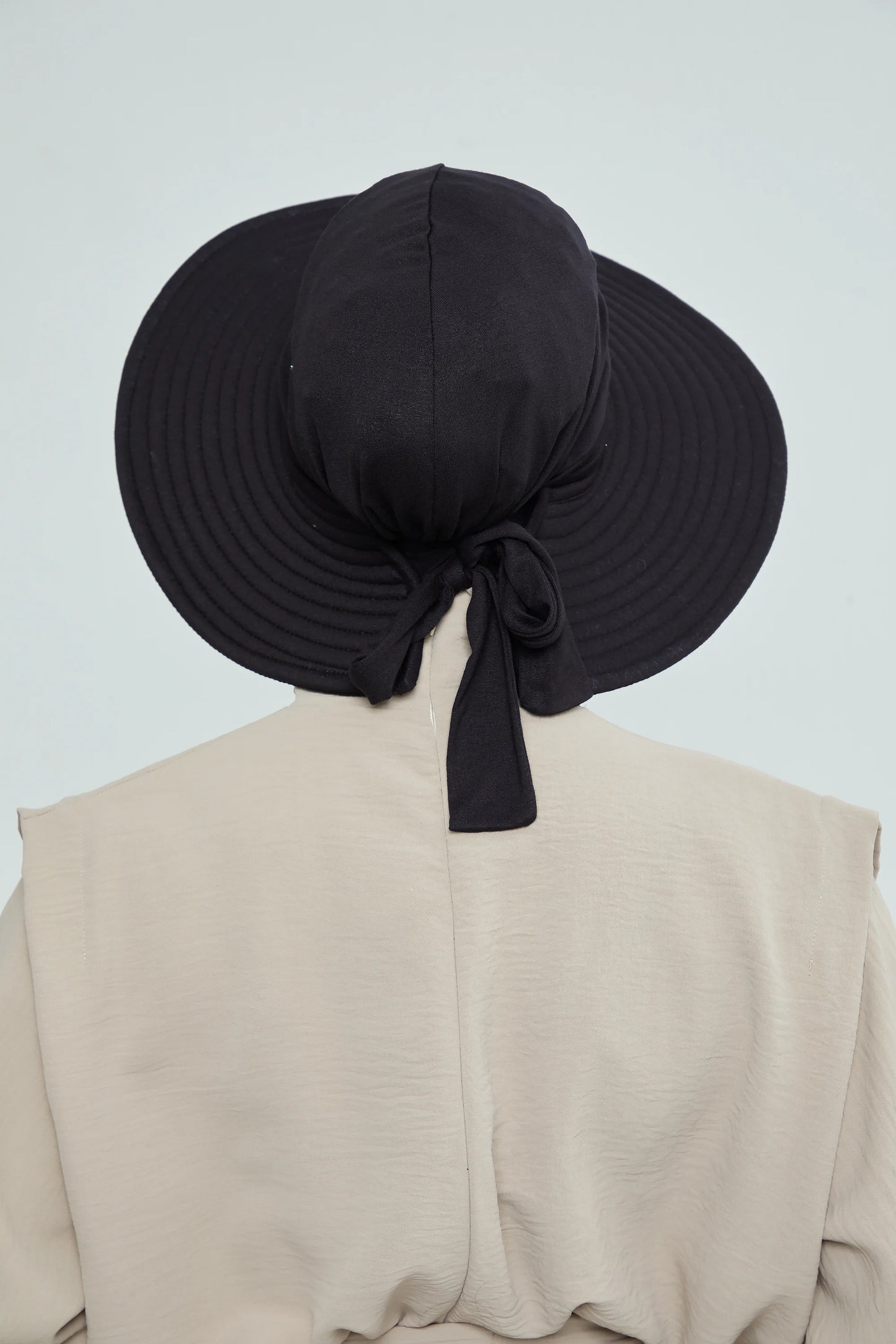 Adjustable Summer Hat + Separate Matching Turban - Black