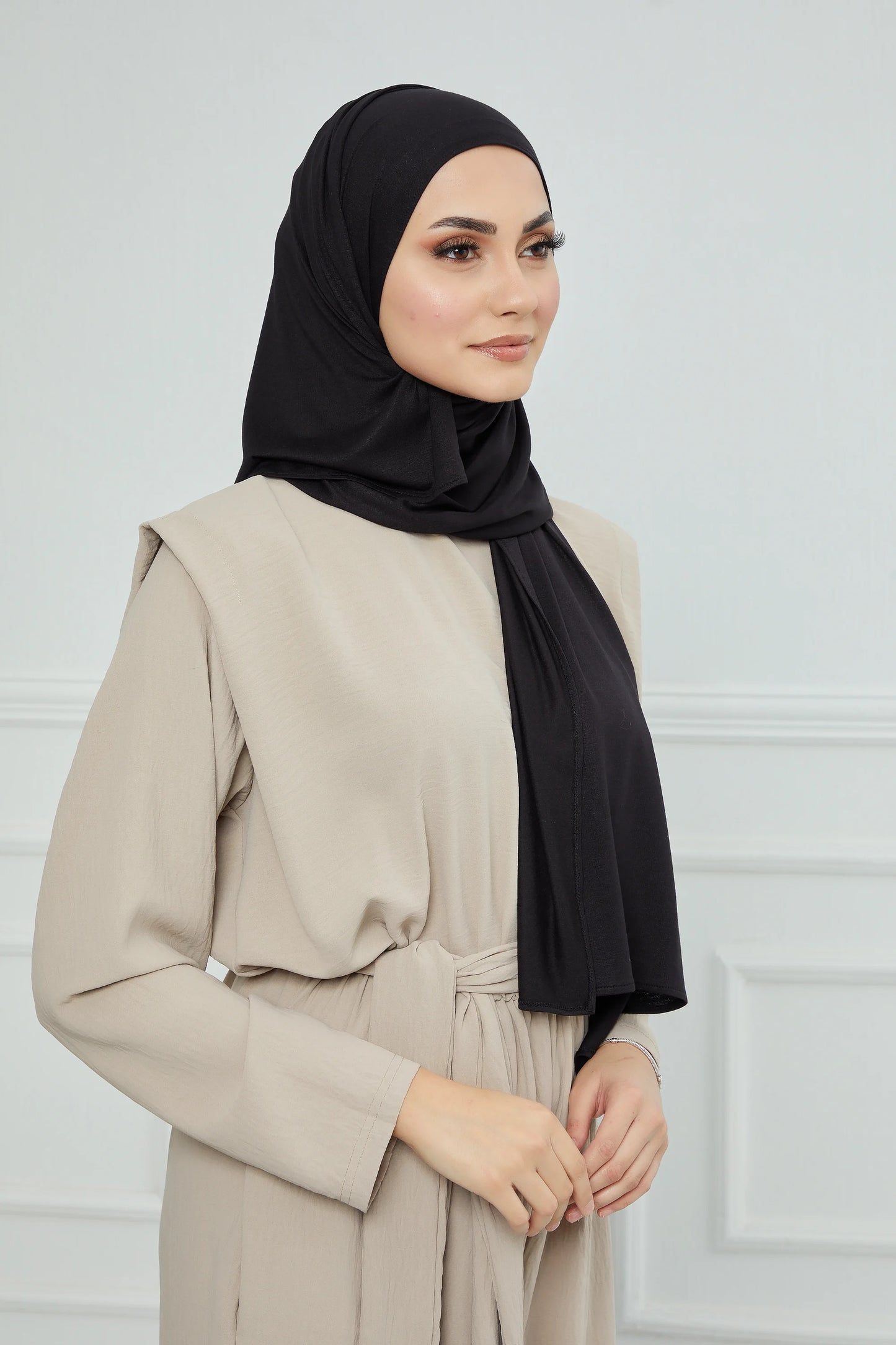 Adjustable Summer Hat +
 Matching Hijab - Black