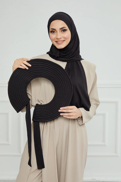 Adjustable Summer Hat +
 Matching Hijab - Black